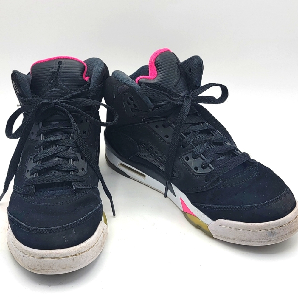 Nike Air Jordan 5 Retro Black 'Deadly Pink' Size 5Y Sneaker #1305
